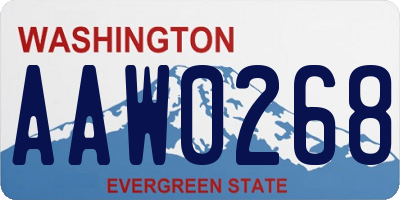 WA license plate AAW0268
