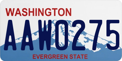 WA license plate AAW0275