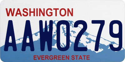 WA license plate AAW0279