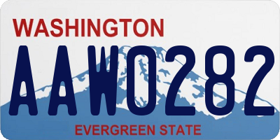 WA license plate AAW0282