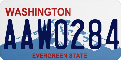 WA license plate AAW0284