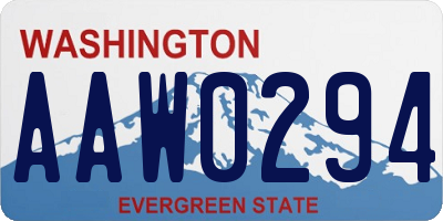 WA license plate AAW0294