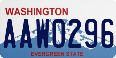 WA license plate AAW0296