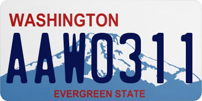 WA license plate AAW0311