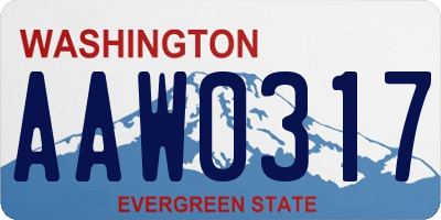 WA license plate AAW0317