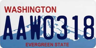 WA license plate AAW0318
