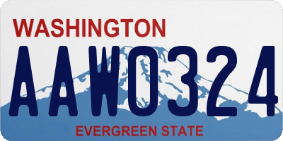 WA license plate AAW0324
