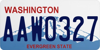 WA license plate AAW0327
