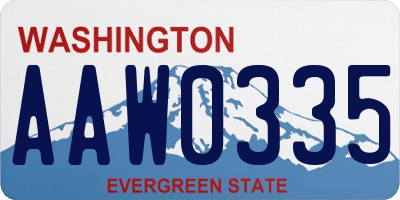 WA license plate AAW0335