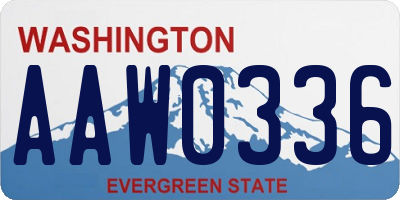 WA license plate AAW0336