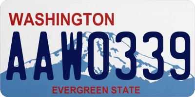 WA license plate AAW0339