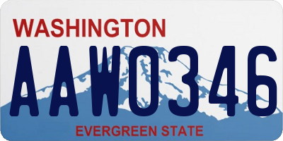 WA license plate AAW0346