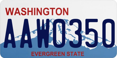 WA license plate AAW0350