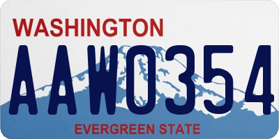 WA license plate AAW0354