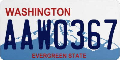 WA license plate AAW0367