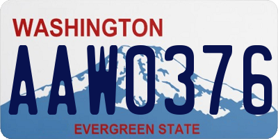 WA license plate AAW0376
