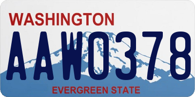 WA license plate AAW0378