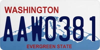 WA license plate AAW0381