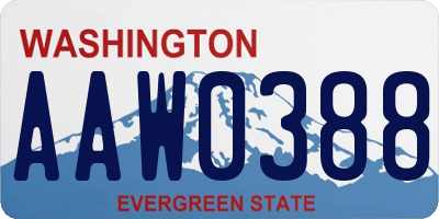 WA license plate AAW0388