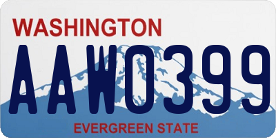 WA license plate AAW0399