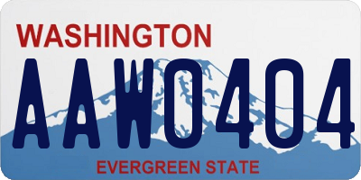 WA license plate AAW0404