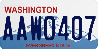 WA license plate AAW0407