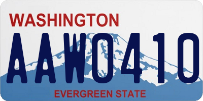 WA license plate AAW0410
