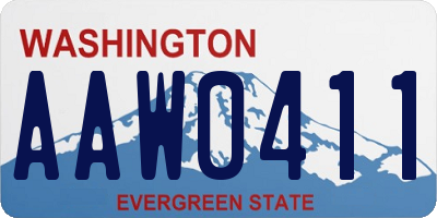 WA license plate AAW0411