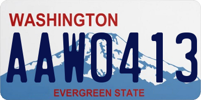 WA license plate AAW0413