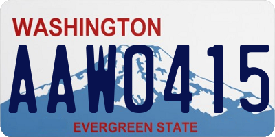 WA license plate AAW0415