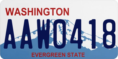 WA license plate AAW0418
