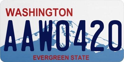 WA license plate AAW0420