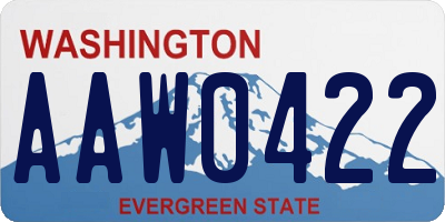 WA license plate AAW0422