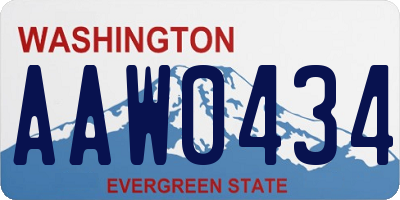 WA license plate AAW0434