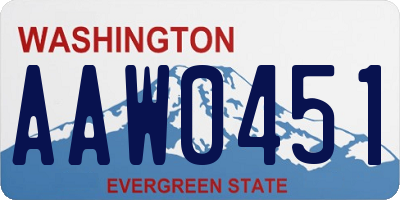 WA license plate AAW0451