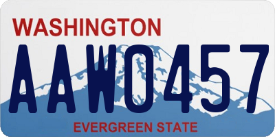 WA license plate AAW0457