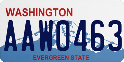 WA license plate AAW0463