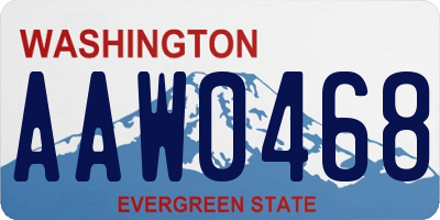 WA license plate AAW0468