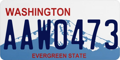 WA license plate AAW0473