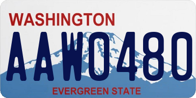 WA license plate AAW0480