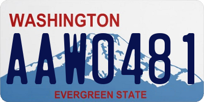 WA license plate AAW0481