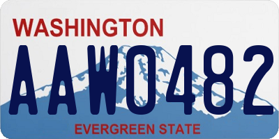 WA license plate AAW0482