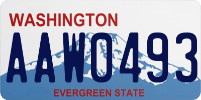 WA license plate AAW0493