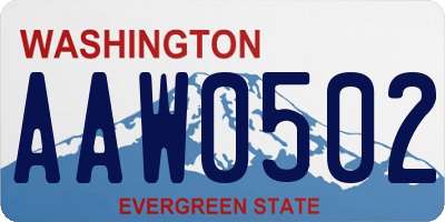 WA license plate AAW0502