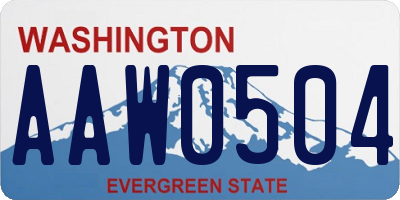 WA license plate AAW0504