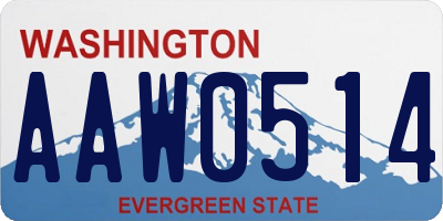 WA license plate AAW0514