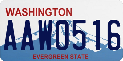 WA license plate AAW0516