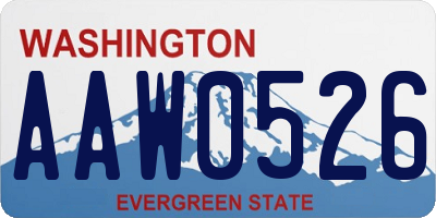 WA license plate AAW0526