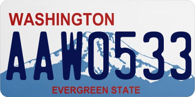 WA license plate AAW0533