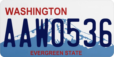 WA license plate AAW0536